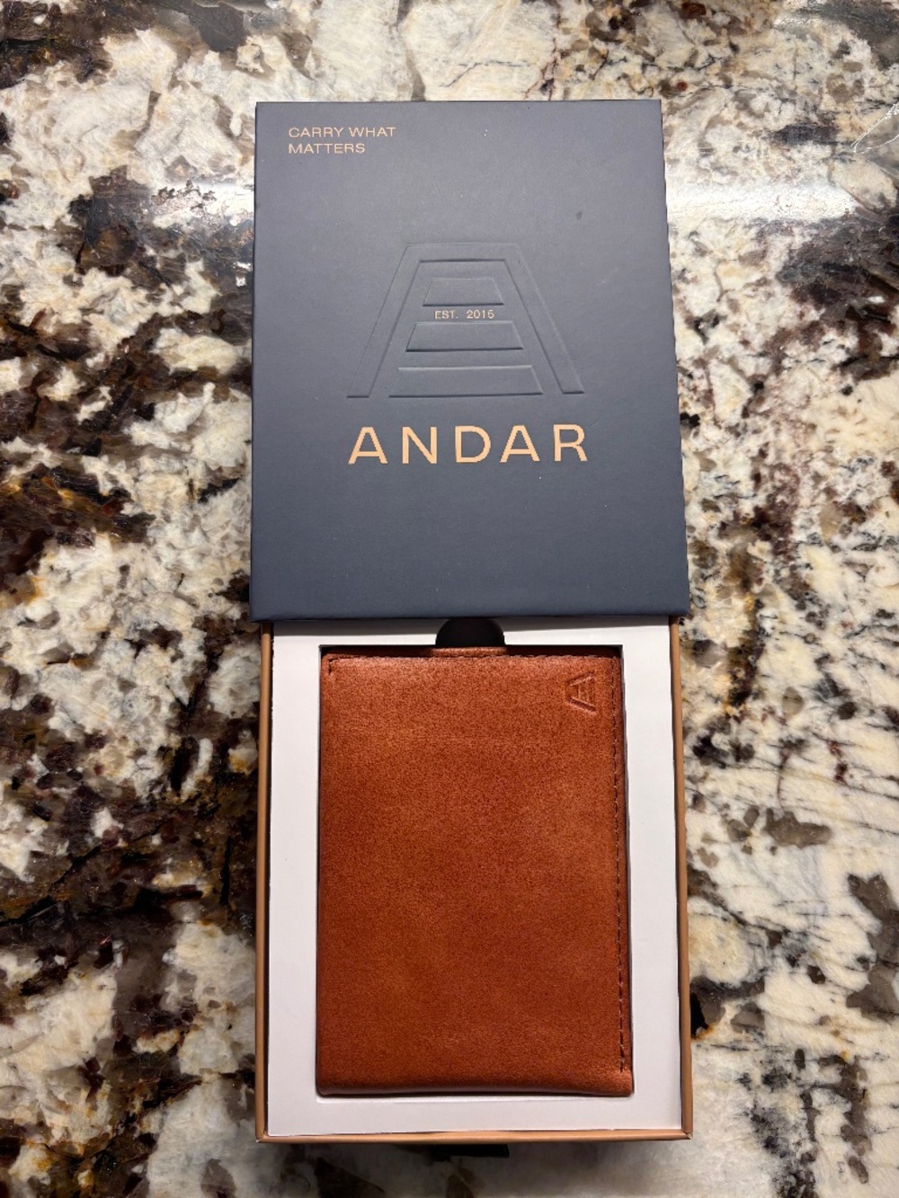 Andar Leather Wallet - The Ambassador, Camel Tan, Bifold Wallet, RFID (NWT)